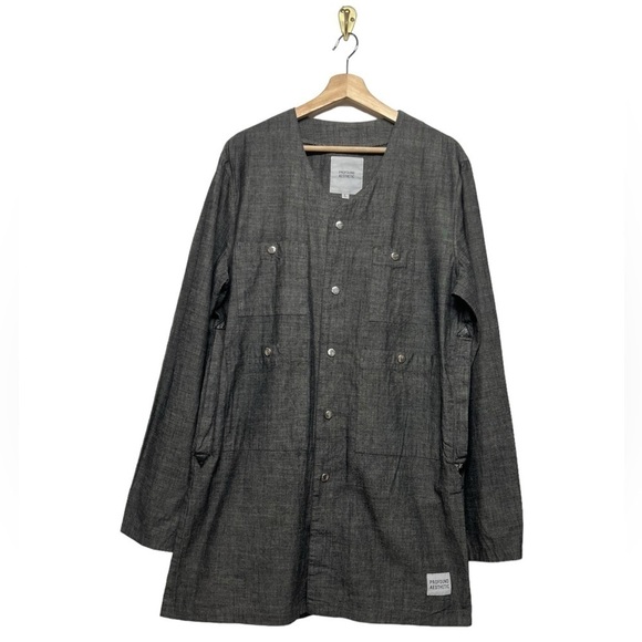 PROFOUND AESTHETIC Button-Down Coat Gray L - Picture 4 of 13